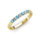 3 - Fiala 2.40 mm Blue Topaz and Diamond 7 Stone Wedding Band 