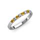 3 - Fiala 2.40 mm Citrine and Diamond 7 Stone Wedding Band 