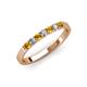 3 - Fiala 2.40 mm Citrine and Diamond 7 Stone Wedding Band 