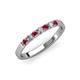 3 - Fiala 2.40 mm Rhodolite Garnet and Diamond 7 Stone Wedding Band 