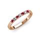 3 - Fiala 2.40 mm Rhodolite Garnet and Diamond 7 Stone Wedding Band 