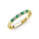 3 - Fiala 2.40 mm Emerald and Diamond 7 Stone Wedding Band 