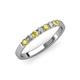 3 - Fiala 2.40 mm Yellow Sapphire and Diamond 7 Stone Wedding Band 