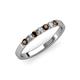 3 - Fiala 2.40 mm Smoky Quartz and Diamond 7 Stone Wedding Band 