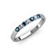 3 - Fiala 2.40 mm Blue and White Diamond 7 Stone Wedding Band 