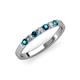 3 - Fiala 2.40 mm London Blue Topaz and Diamond 7 Stone Wedding Band 