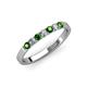 3 - Fiala 2.40 mm Green Garnet and Diamond 7 Stone Wedding Band 