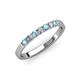 3 - Fiala 2.40 mm Aquamarine and Diamond 7 Stone Wedding Band 