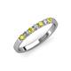 3 - Fiala 2.40 mm Yellow and White Diamond 7 Stone Wedding Band 