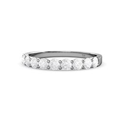 Clara White Sapphire Stone Wedding Band White Sapphire Stone Womens Wedding Band Stackable ctw K White Gold