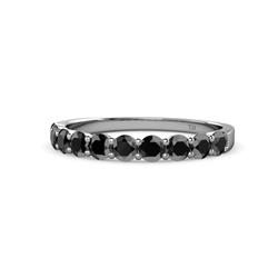 Clara Black Diamond Stone Wedding Band Black Diamond Stone Womens Wedding Band Stackable ctw K White Gold