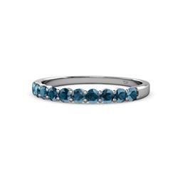 Clara London Blue Topaz Stone Wedding Band London Blue Topaz Stone Womens Wedding Band Stackable ctw K White Gold