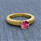 2 - Kaelan 6.50 mm Round Pink Tourmaline Solitaire Engagement Ring 