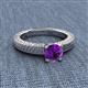 2 - Kaelan 6.50 mm Round Amethyst Solitaire Engagement Ring 