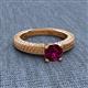 2 - Kaelan 6.50 mm Round Rhodolite Garnet Solitaire Engagement Ring 