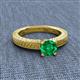 2 - Kaelan 6.00 mm Round Emerald Solitaire Engagement Ring 