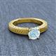 2 - Kaelan 6.50 mm Round Aquamarine Solitaire Engagement Ring 