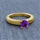 2 - Kaelan 6.50 mm Round Amethyst Solitaire Engagement Ring 