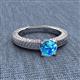 2 - Kaelan 6.50 mm Round Blue Topaz Solitaire Engagement Ring 