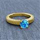 2 - Kaelan 6.50 mm Round Blue Topaz Solitaire Engagement Ring 