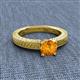 2 - Kaelan 6.50 mm Round Citrine Solitaire Engagement Ring 