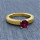 2 - Kaelan 6.50 mm Round Rhodolite Garnet Solitaire Engagement Ring 