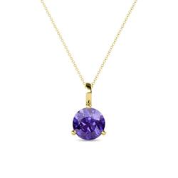 Sheryl Iolite Solitaire Pendant Round Iolite ct Prong Womens Solitaire Pendant Necklace K Yellow GoldIncluded Inches K Yellow Gold Chain