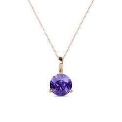 Sheryl Iolite Solitaire Pendant Round Iolite ct Prong Womens Solitaire Pendant Necklace K Rose GoldIncluded Inches K Rose Gold Chain