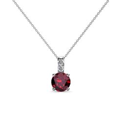 Celyn Ruby and Diamond Pendant Ruby and Diamond Womens Pendant Necklace ctw K White GoldIncluded Inches K White Gold Chain