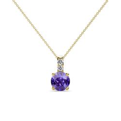 Celyn Iolite and Diamond Pendant Iolite and Diamond Womens Pendant Necklace ctw K Yellow GoldIncluded Inches K Yellow Gold Chain