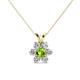 1 - Akina 0.83 ctw (3.80mm) Peridot and Round Natural Diamond Floral Halo Pendant 