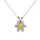 1 - Akina 0.80 ctw (3.80mm) Yellow Diamond and Round Natural Diamond Floral Halo Pendant 