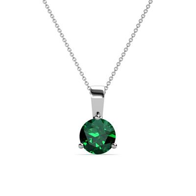 Calista Emerald Solitaire Pendant