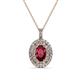 1 - Calice Ruby and Diamond Double Halo Pendant 
