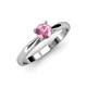 3 - Celine 6.50 mm Round Pink Tourmaline Solitaire Engagement Ring 