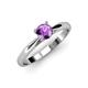 3 - Celine 6.50 mm Round Amethyst Solitaire Engagement Ring 