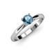 3 - Celine 6.50 mm Round Blue Topaz Solitaire Engagement Ring 