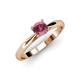 3 - Celine 6.50 mm Round Rhodolite Garnet Solitaire Engagement Ring 