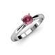 3 - Celine 6.50 mm Round Rhodolite Garnet Solitaire Engagement Ring 