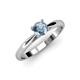 3 - Celine 6.50 mm Round Aquamarine Solitaire Engagement Ring 