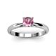 2 - Celine 6.50 mm Round Pink Tourmaline Solitaire Engagement Ring 
