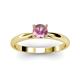 2 - Celine 6.50 mm Round Pink Tourmaline Solitaire Engagement Ring 