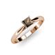 1 - Celine Princess Cut Smoky Quartz Solitaire Engagement Ring 