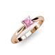 4 - Celine Princess Cut Pink Tourmaline Solitaire Engagement Ring 