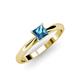 4 - Celine Princess Cut Blue Topaz Solitaire Engagement Ring 