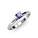 4 - Celine Princess Cut Iolite Solitaire Engagement Ring 