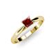 4 - Celine Princess Cut Red Garnet Solitaire Engagement Ring 