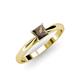 4 - Celine Princess Cut Smoky Quartz Solitaire Engagement Ring 