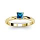 3 - Celine Princess Cut Blue Diamond Solitaire Engagement Ring 