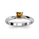 3 - Celine Princess Cut Citrine Solitaire Engagement Ring 